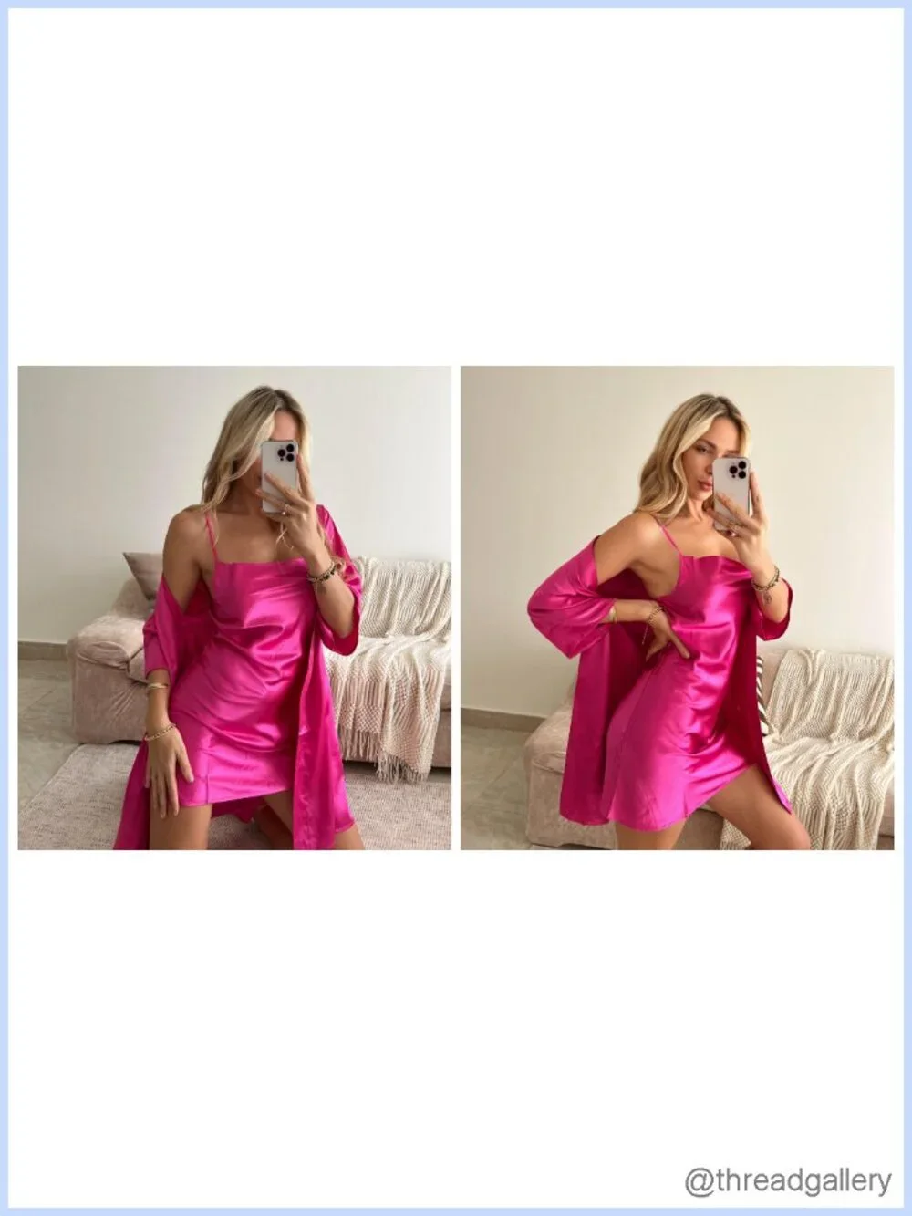 Satin Robe Set Nightgown Silk Pajama Set
